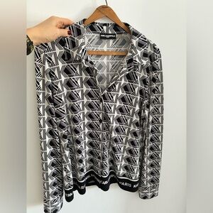 Karl Lagerfeld | Black and White Geometric Pattern Size M